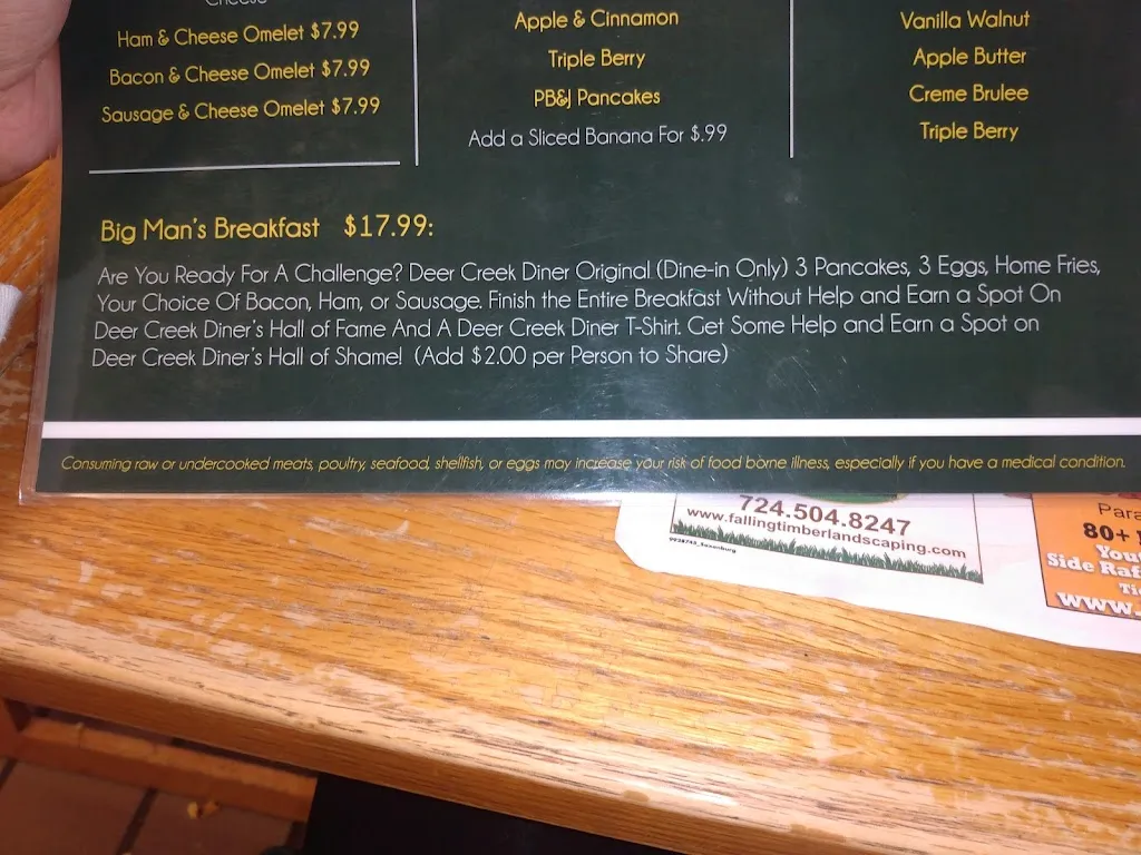 Menu_Deer Creek Diner_Russellton, PA_image_old_2