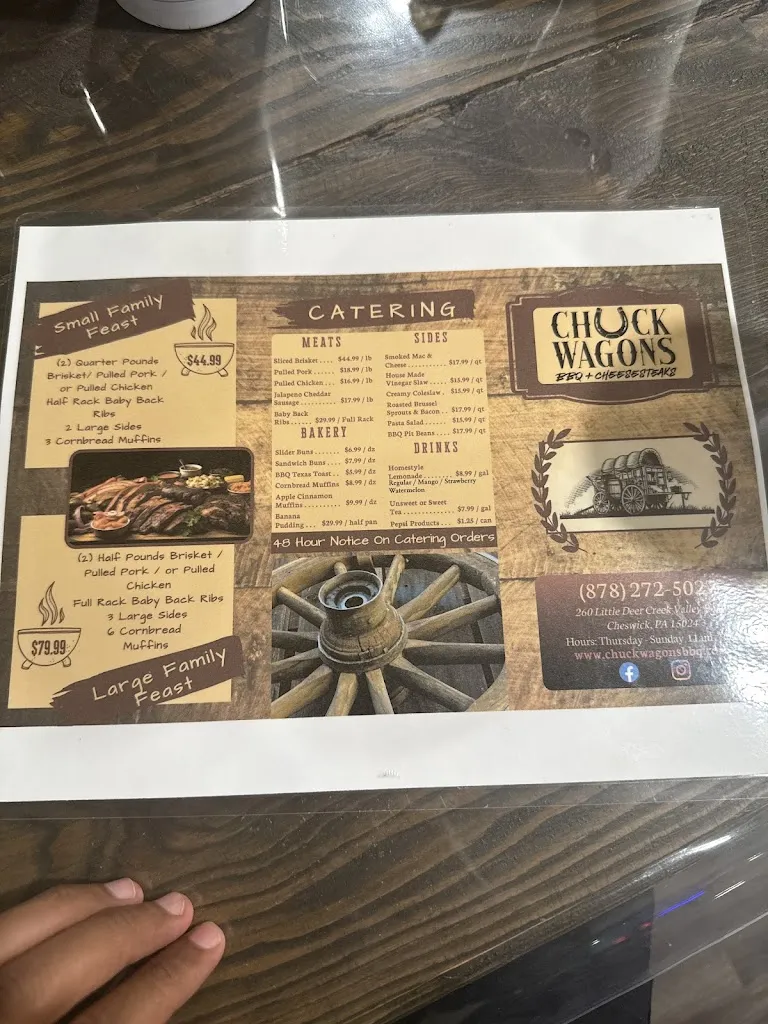 Menu_Chuck Wagons BBQ & Cheesesteaks_Cheswick, PA_image_old_1