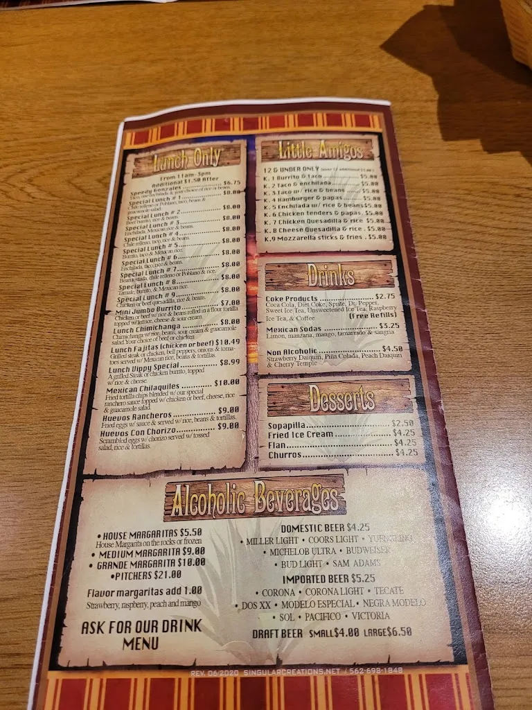 Menu_Picante Mexican Grille_Delmont, PA_image_old_1