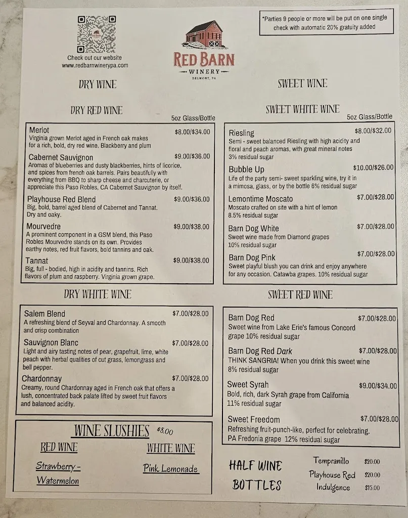 Menu_Red Barn Winery, Kitchen, Event Venue_Delmont, PA_image_old_2