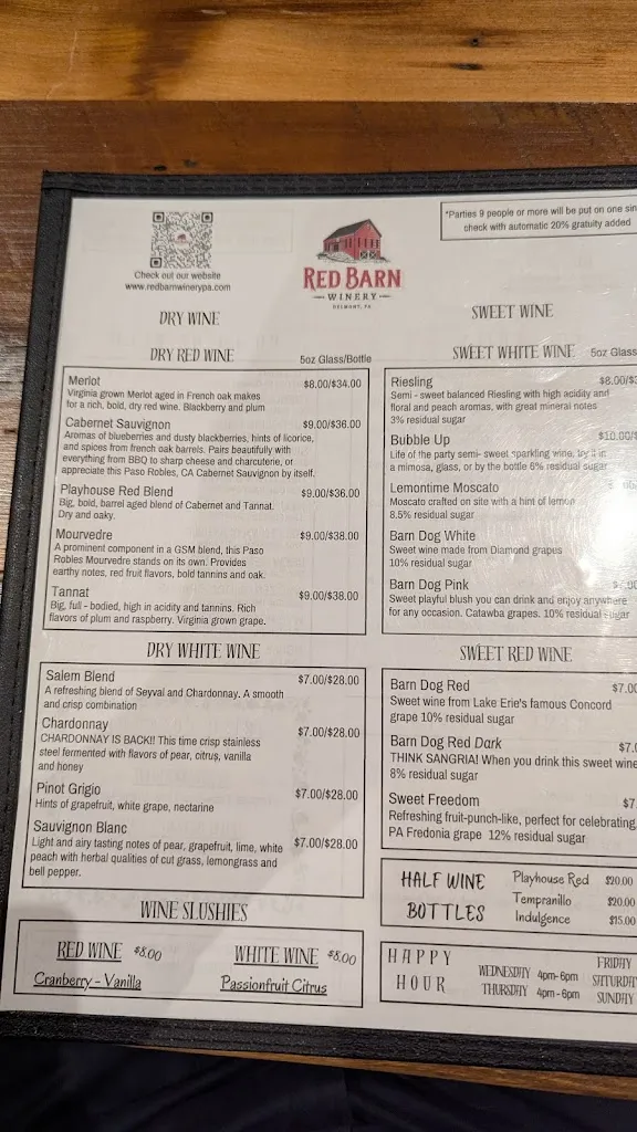 Menu_Red Barn Winery, Kitchen, Event Venue_Delmont, PA_image_old_3