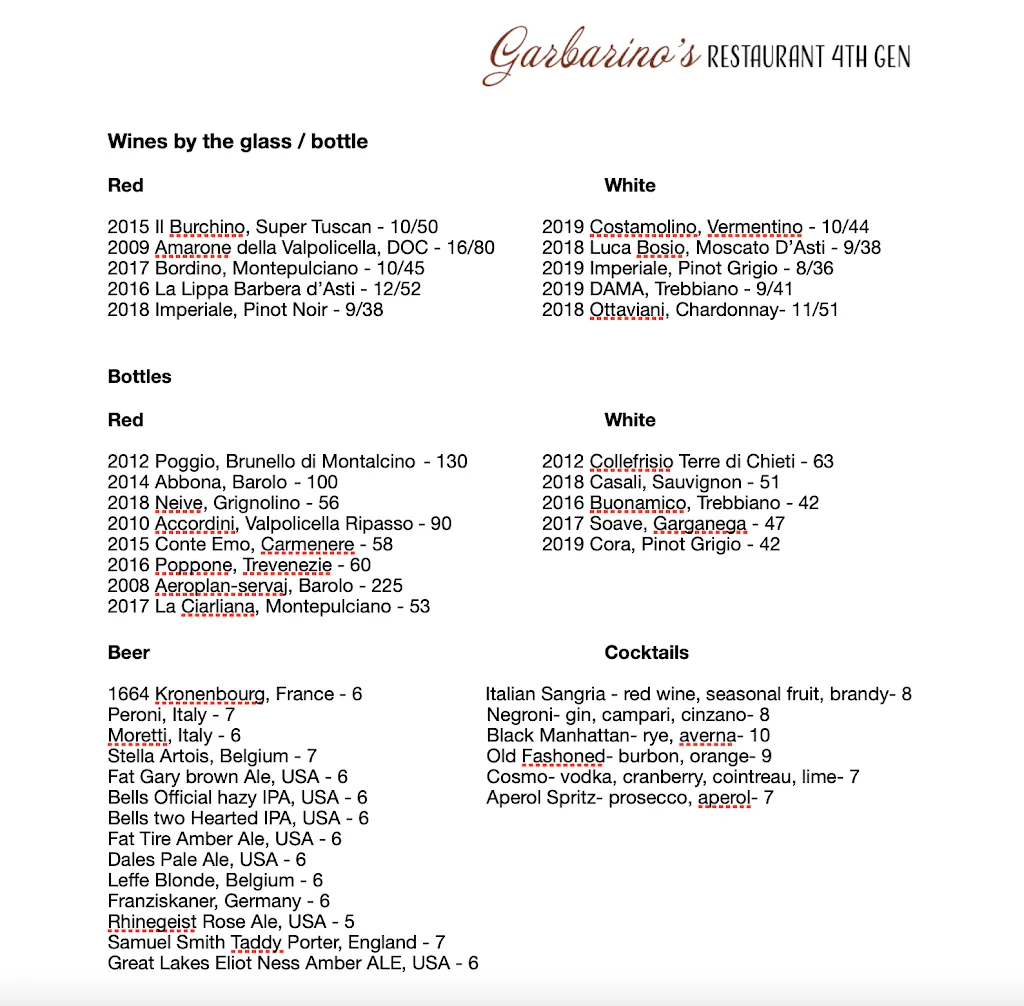 Menu_Garbarino's_Pittsburgh, PA_image_old_2