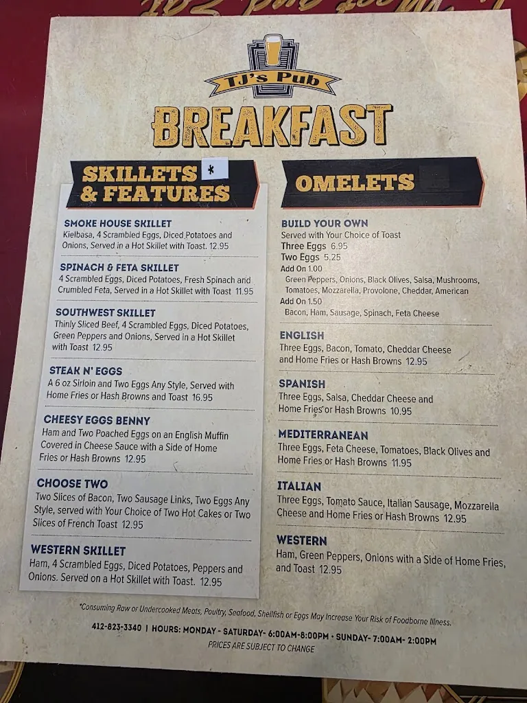 Menu_Jodi B's Restaurant_Pittsburgh, PA_image_old_2