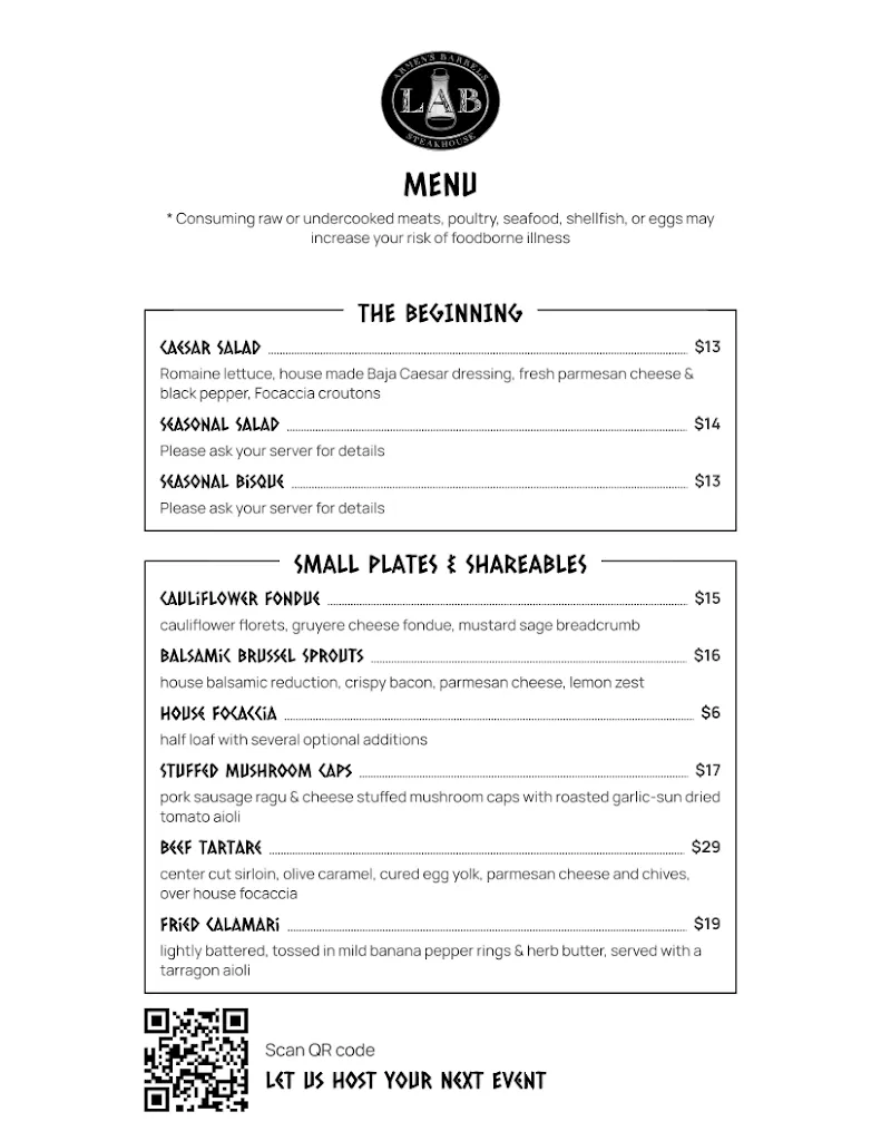 Menu_The Lab at Armens Barrels_Washington, PA_image_old_1