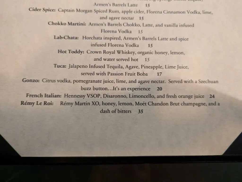 Menu_The Lab at Armens Barrels_Washington, PA_image_old_3