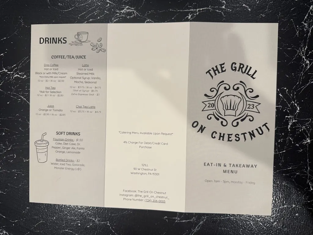 Menu_The Grill on Chestnut_Washington, PA_image_old_2