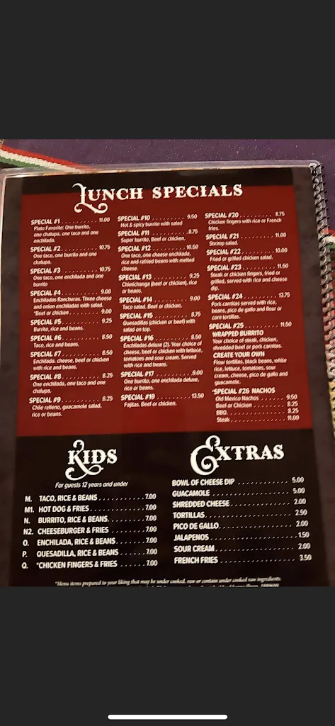 Menu_Old Mexico_Washington, PA_image_old_1