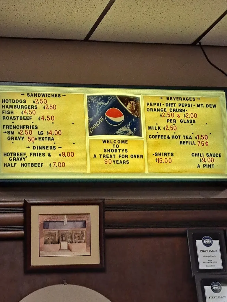 Menu_Shorty's Lunch_Washington, PA_image_old_1