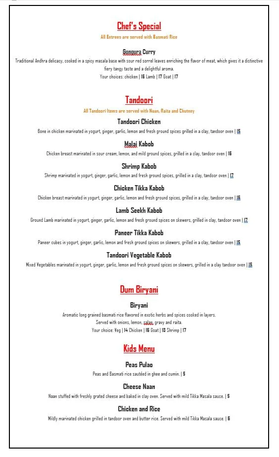 Menu_Masala House Indian Bistro_Washington, PA_image_old_2