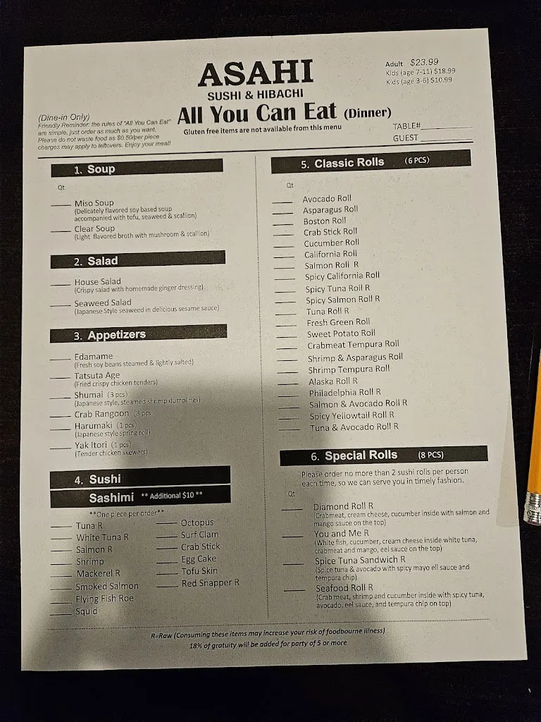 Menu_Asahi All You Can Eat_Washington, PA_image_old_3