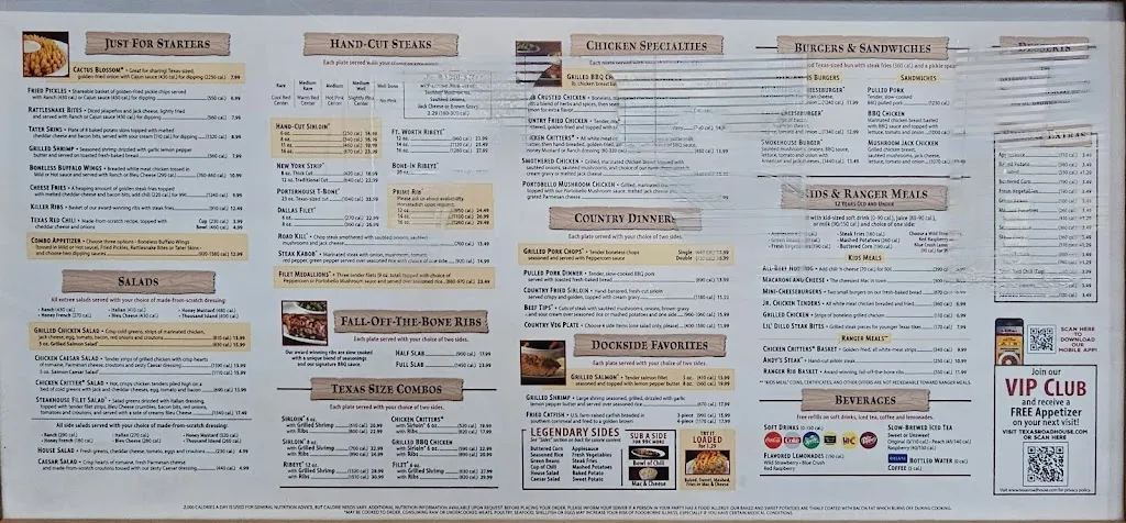 Menu_Texas Roadhouse_Washington, PA_image_old_1