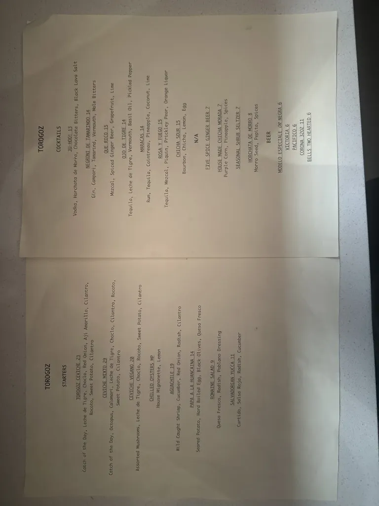 Menu_Torogoz_Sewickley, PA_image_old_2