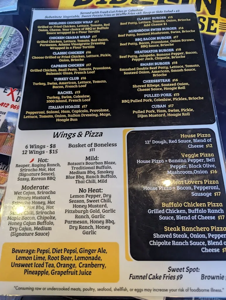Menu_Sidelines Beer House_Sewickley, PA_image_old_1
