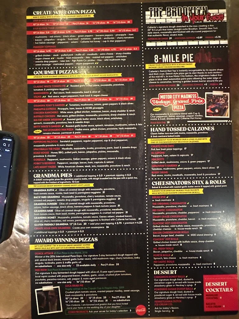 Menu_Caliente Pizza & Draft House - Sewickley_Sewickley, PA_image_old_1