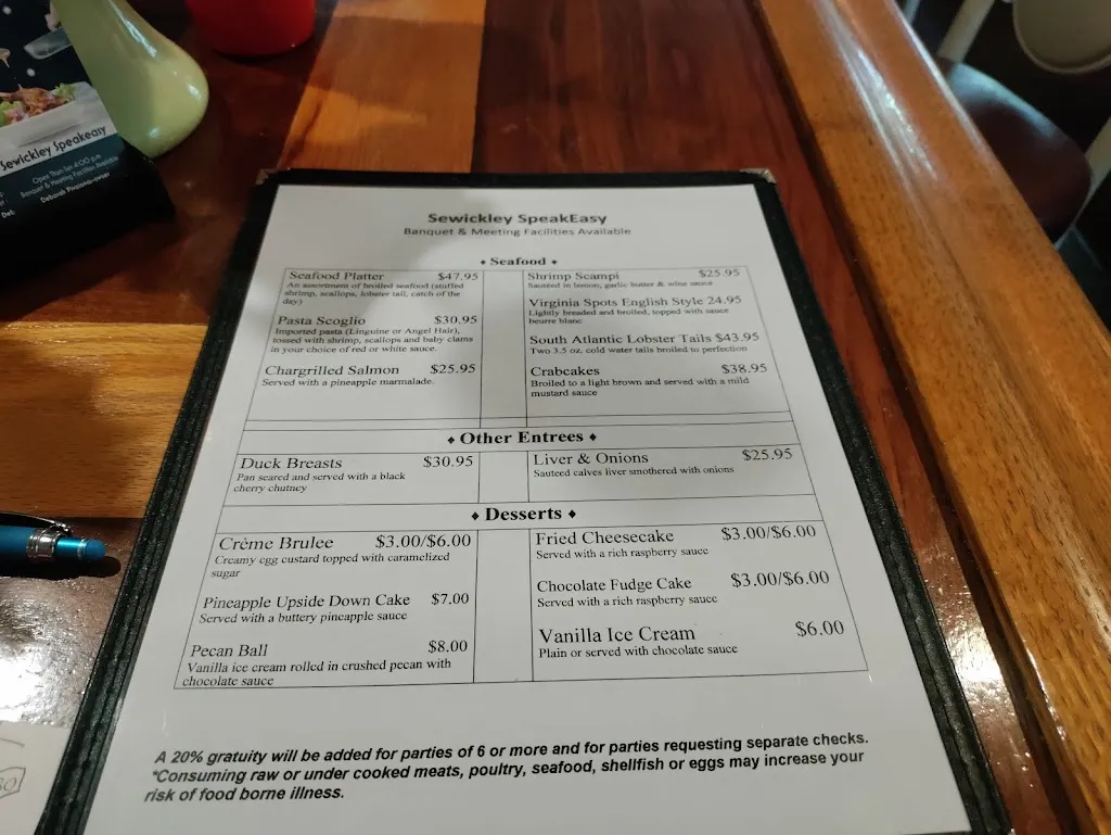 Menu_Sewickley Speakeasy_Sewickley, PA_image_old_1
