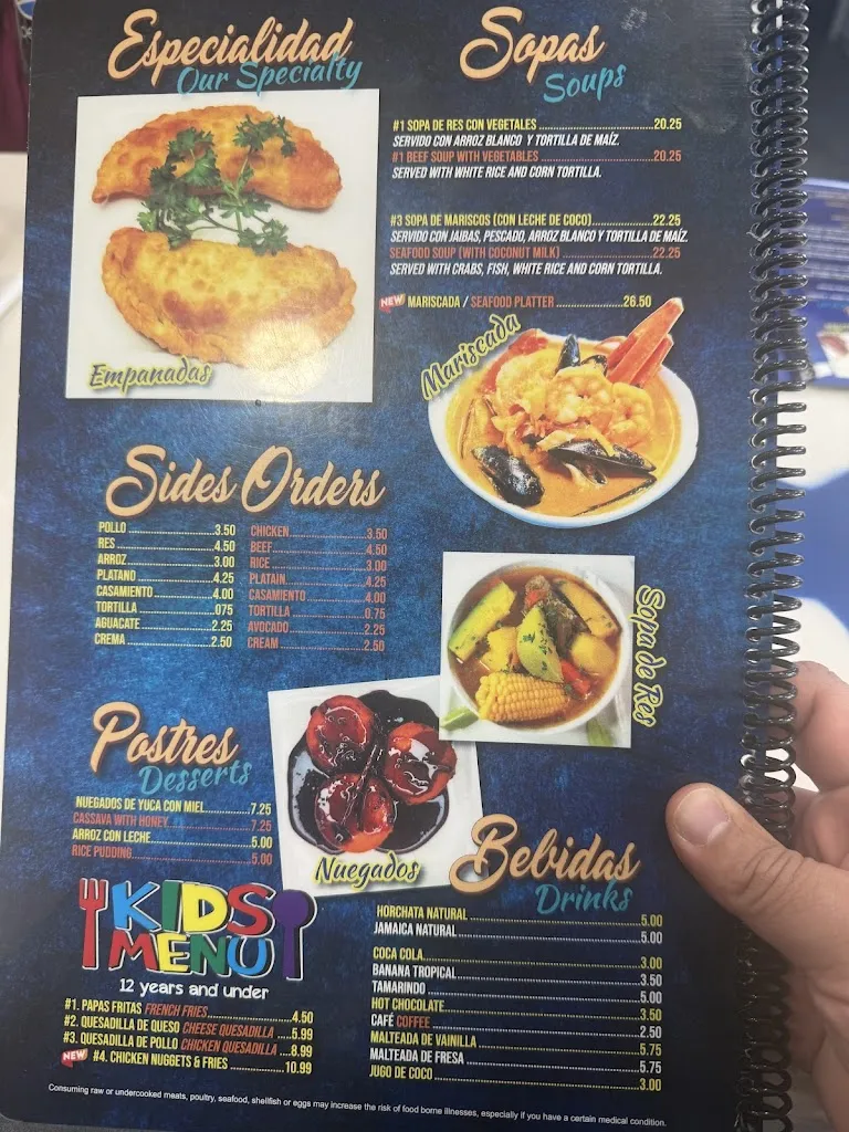 Menu_Five Stars Honduras Restaurant_Coraopolis, PA_image_old_1