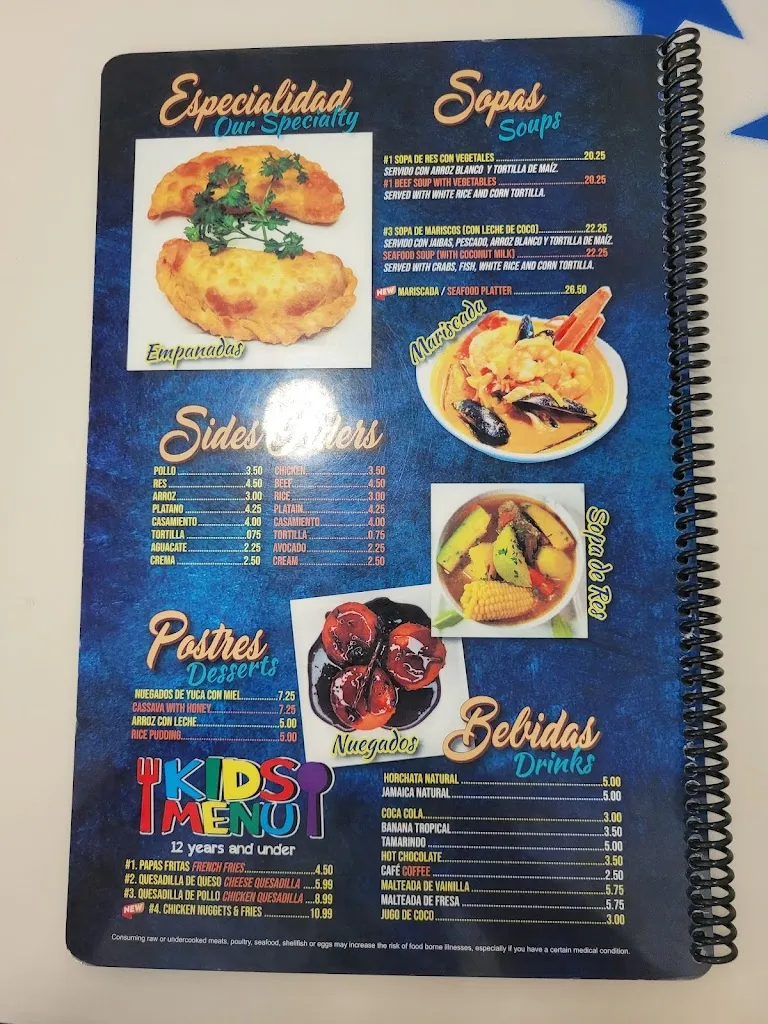 Menu_Five Stars Honduras Restaurant_Coraopolis, PA_image_old_2
