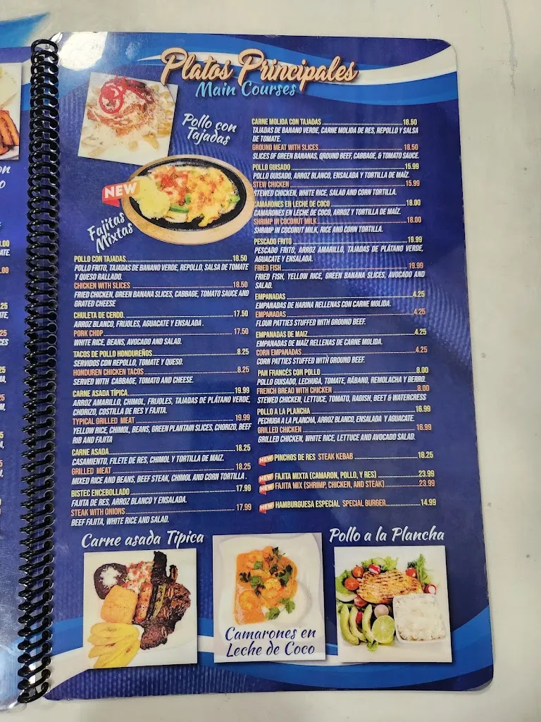 Menu_Five Stars Honduras Restaurant_Coraopolis, PA_image_old_3