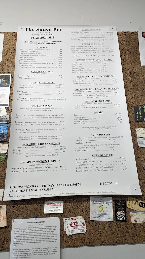 Menu_The Sauce Pot_Coraopolis, PA_image_old_3