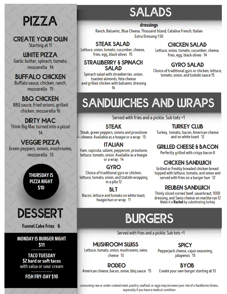 Menu_The Steel Shaker_Coraopolis, PA_image_old_2