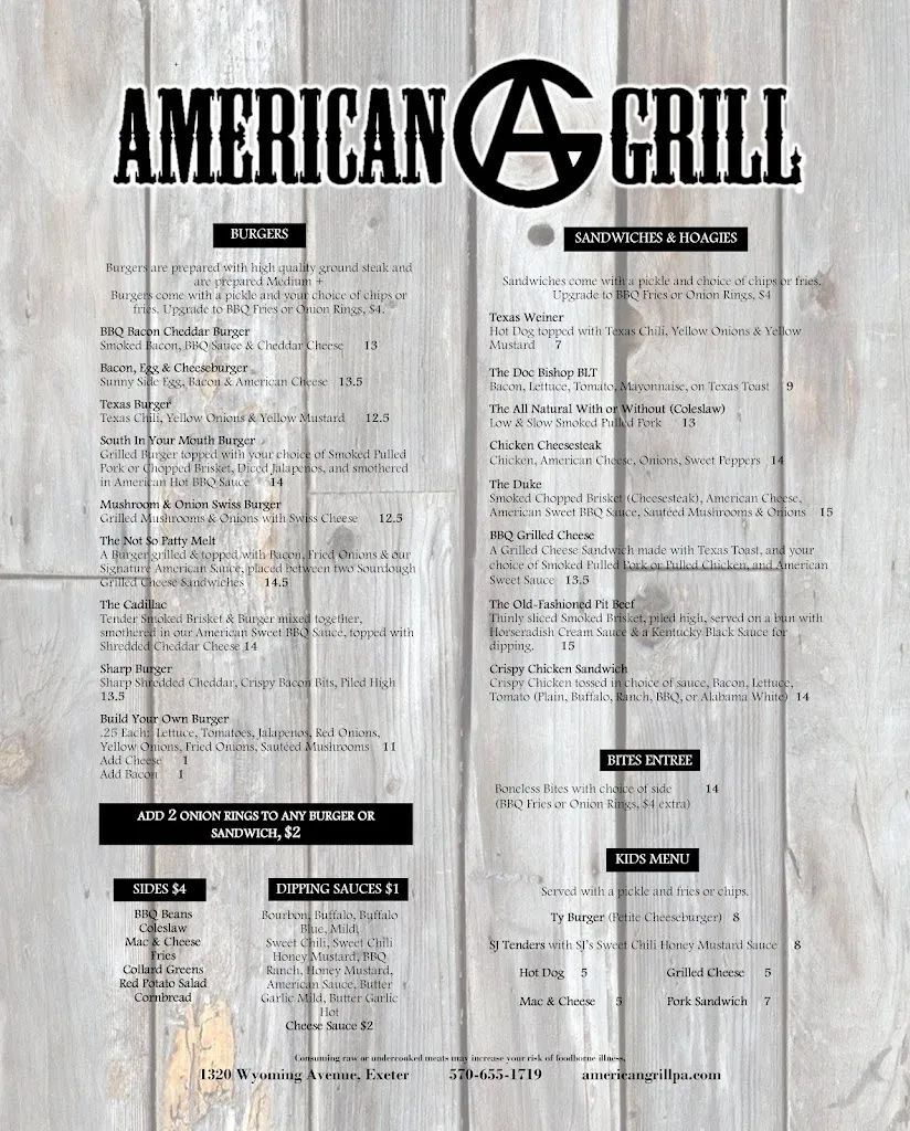 Menu_American Grill & BBQ_Exeter, PA_image_old_2