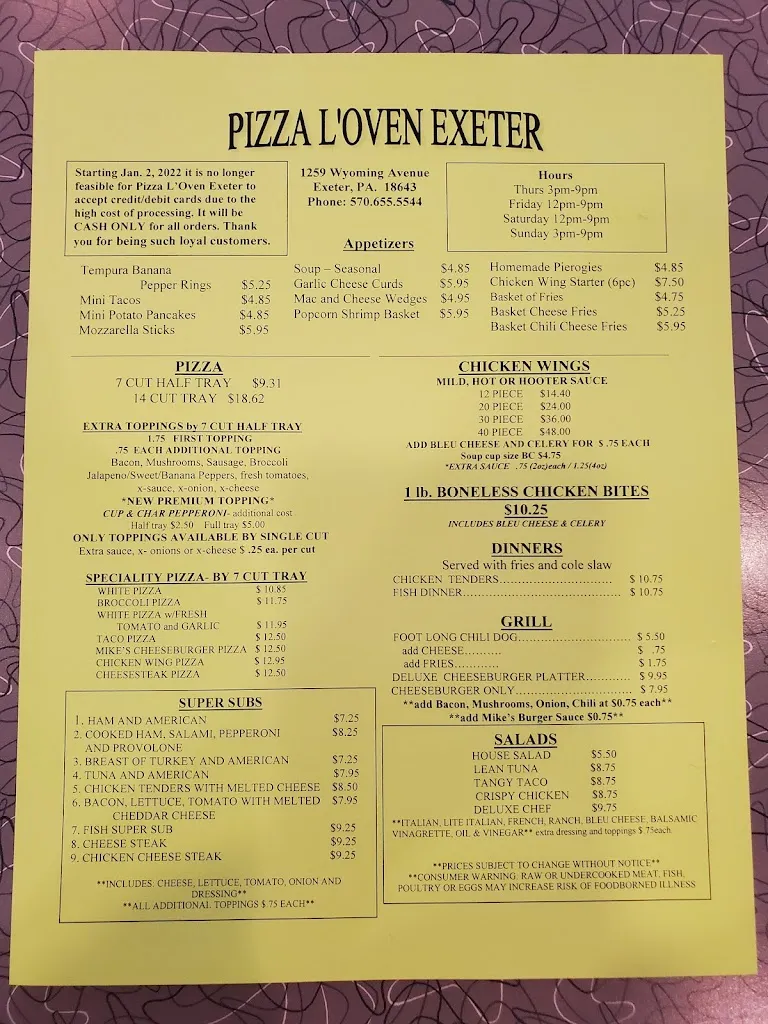 Menu_Pizza L'Oven_Exeter, PA_image_old_3