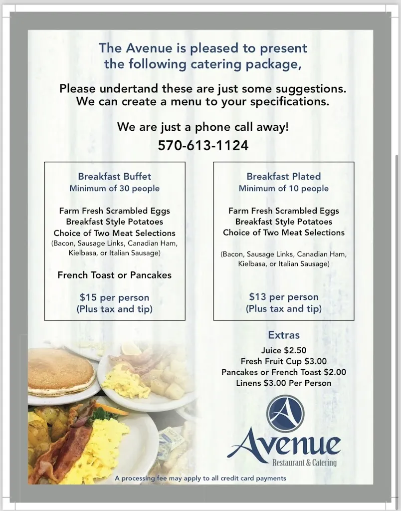Menu_The Avenue Restaurant & Catering_Wyoming, PA_image_old_1
