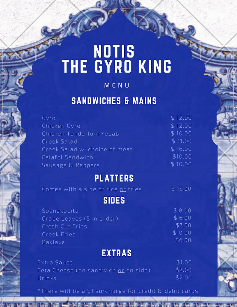 Menu_Notis The Gyro King 2.0: The Next Generation_Exeter, PA_image_old_1