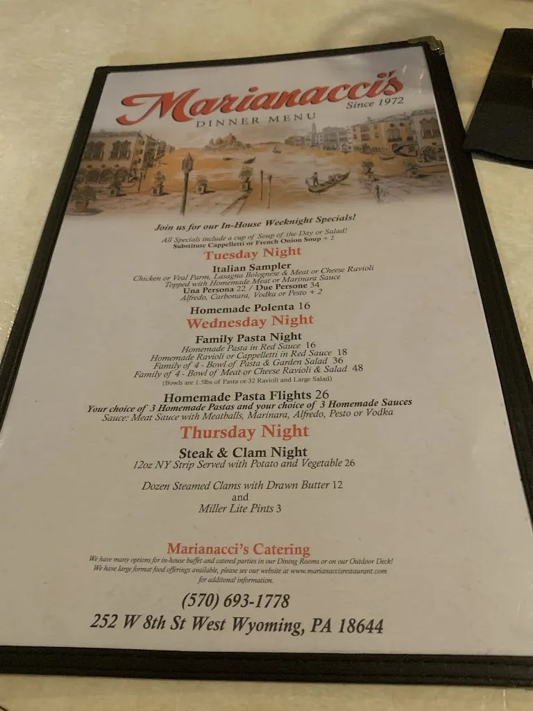 Menu_Marianacci's Restaurant_West Wyoming, PA_image_old_1