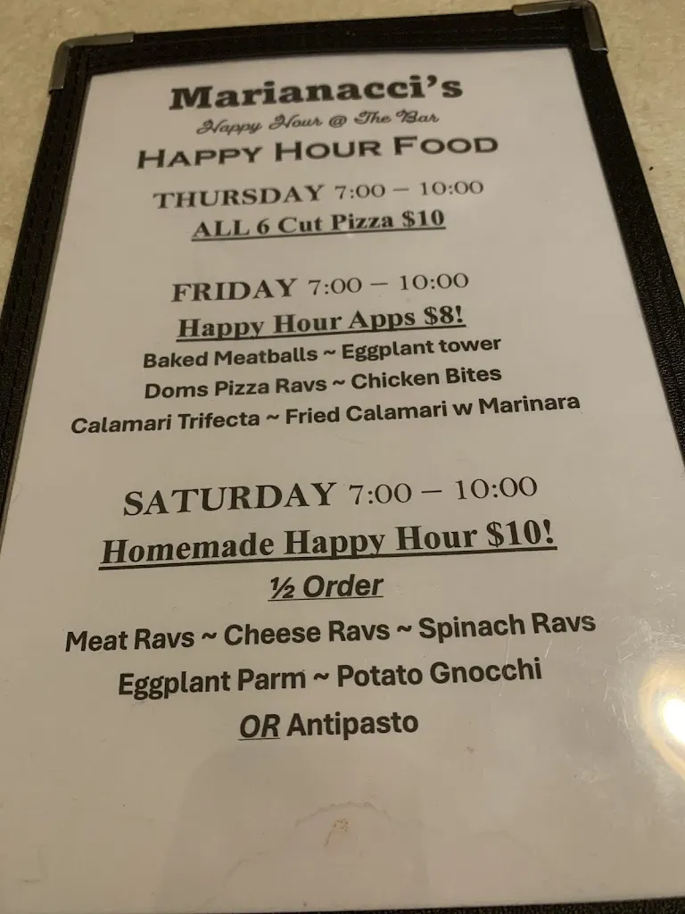 Menu_Marianacci's Restaurant_West Wyoming, PA_image_old_3