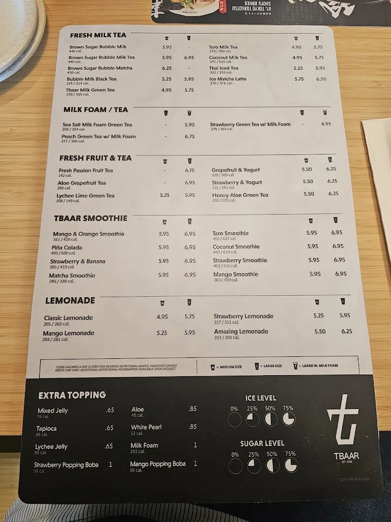 Menu_Kyuramen x TBaar - Cranberry Twp_Cranberry Twp, PA_image_old_3
