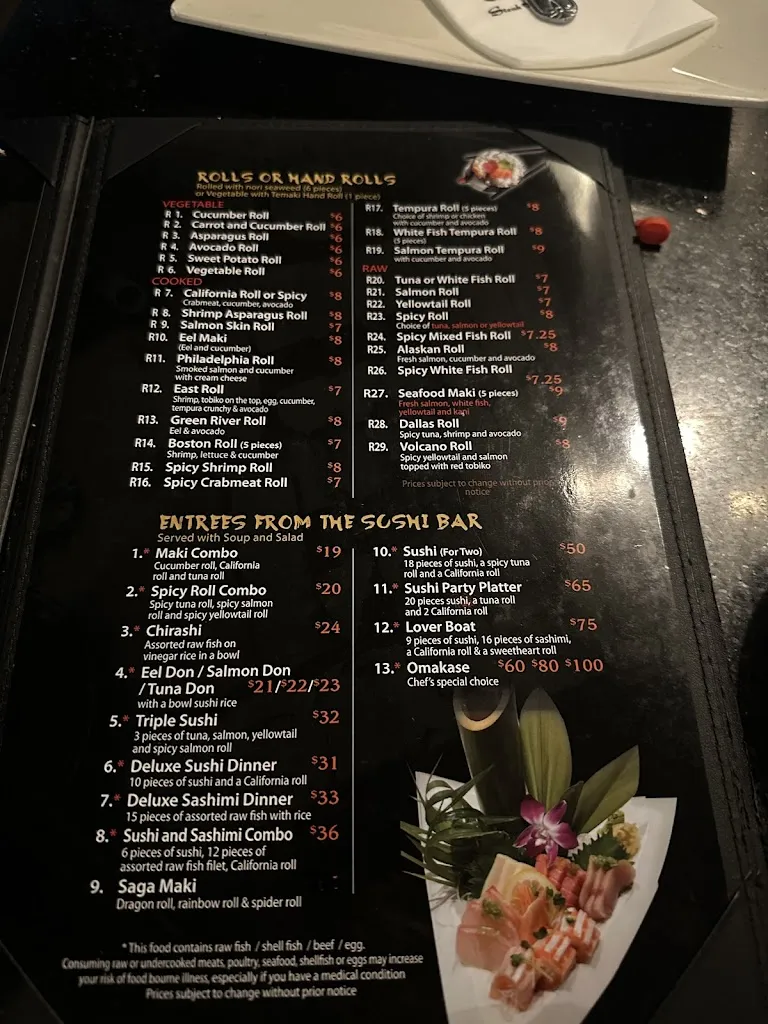 Menu_Saga Hibachi Steak, Seafood and Sushi Bar_Cranberry Twp, PA_image_old_2