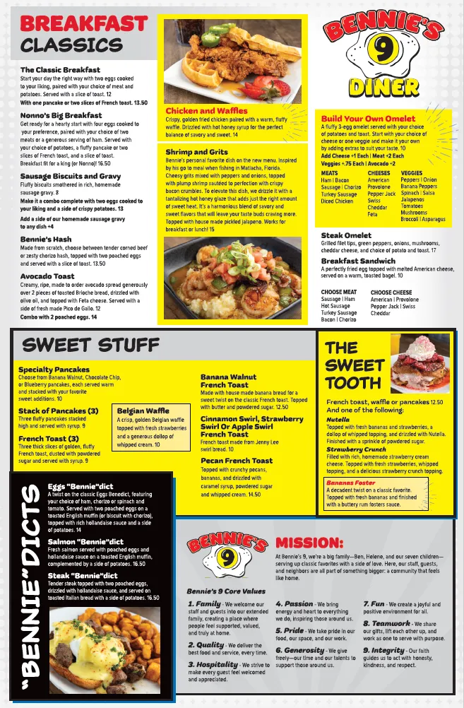 Menu_Bennie's 9 Diner_Cranberry Twp, PA_image_old_1