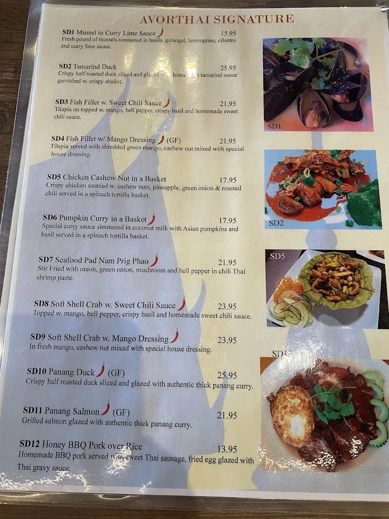 Menu_Avor Thai_Cranberry Twp, PA_image_old_2