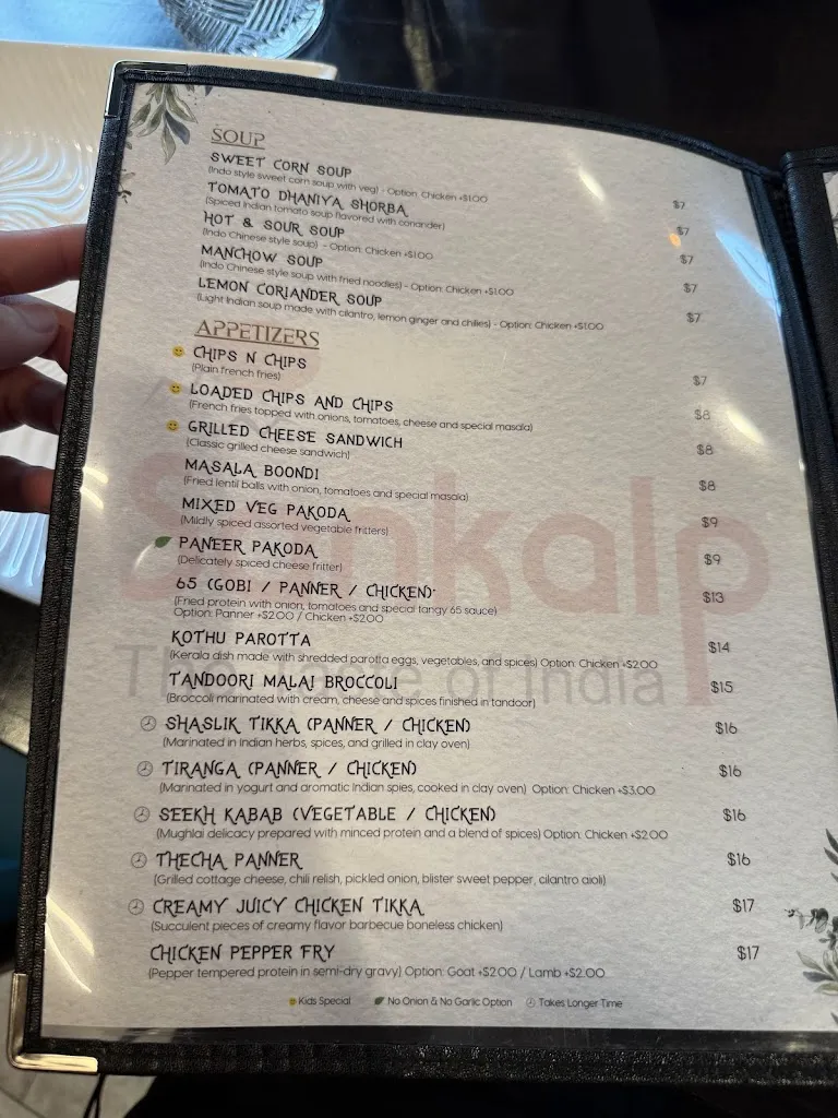 Menu_Sankalp The Taste of India_Cranberry Twp, PA_image_old_3