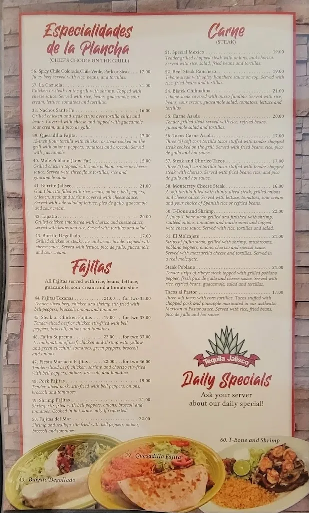 Menu_Tequila Jalisco_Gibsonia, PA_image_old_1