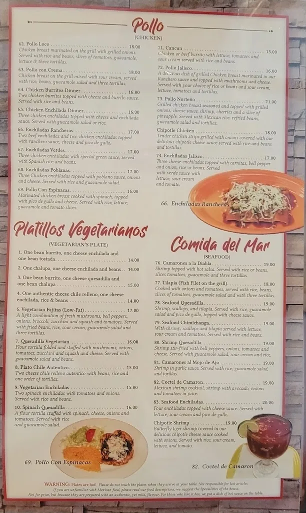 Menu_Tequila Jalisco_Gibsonia, PA_image_old_2