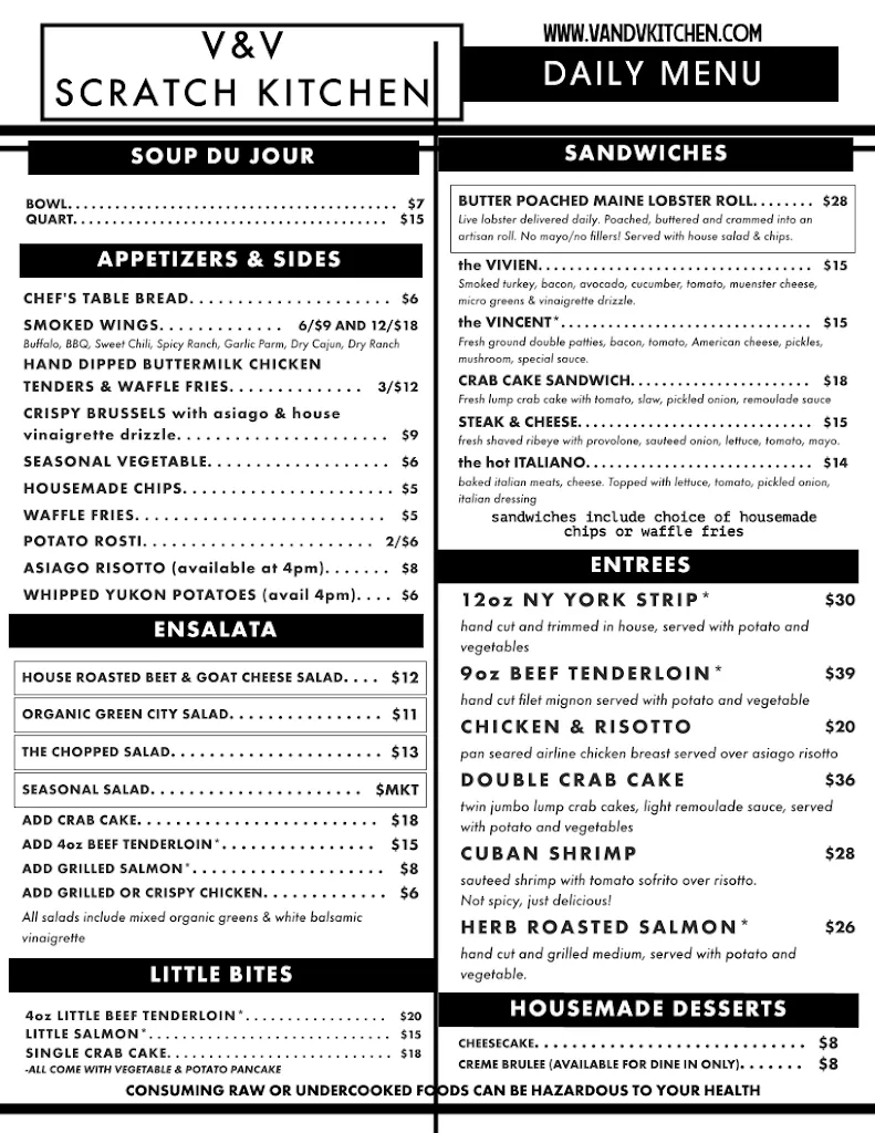 Menu_V&V Scratch Kitchen_Finleyville, PA_image_old_1