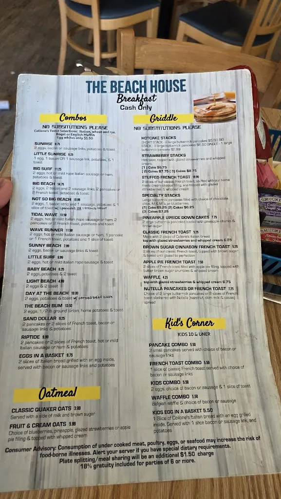 Menu_Beach House Restaurant_Finleyville, PA_image_old_2