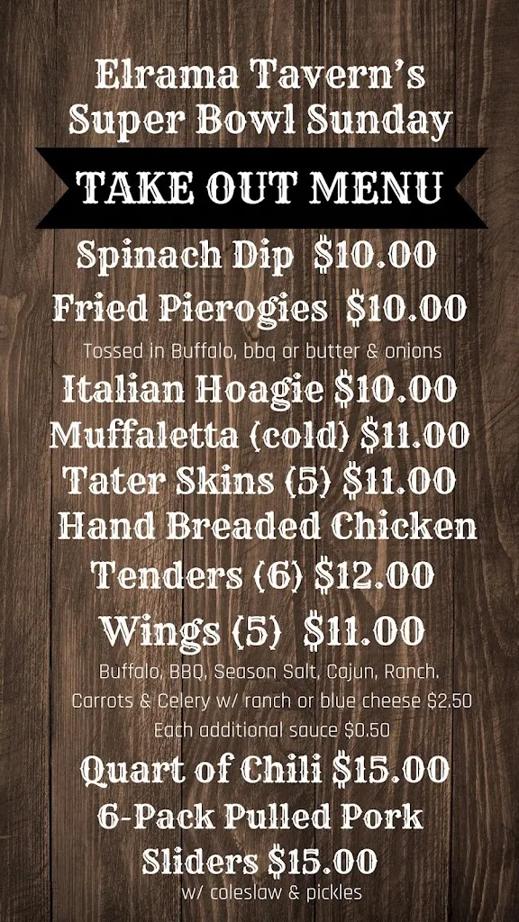 Menu_Elrama Tavern_Elrama, PA_image_old_2