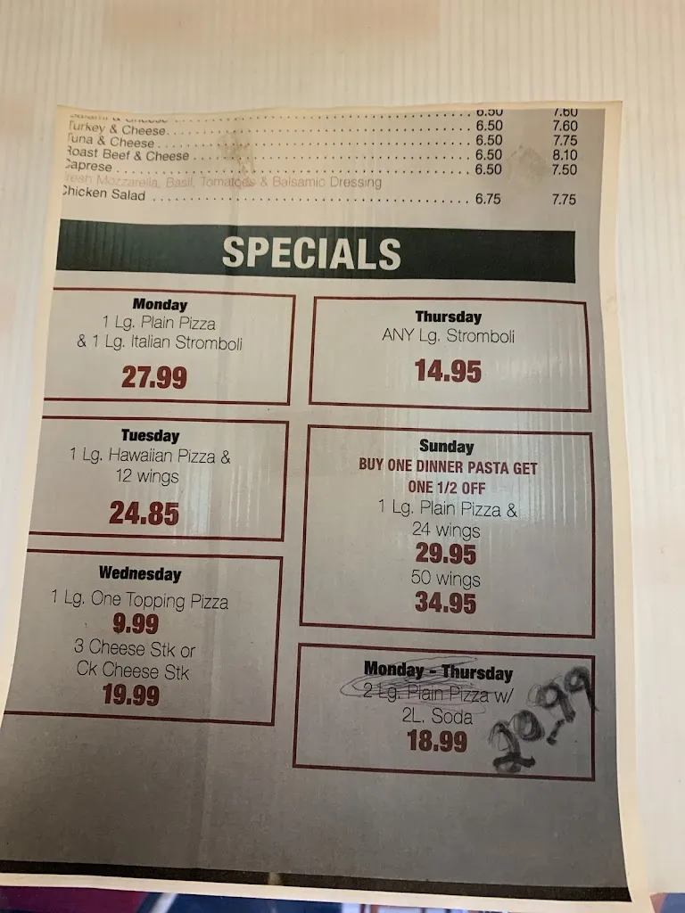 Menu_Nonna’s Pizzeria_Gilbertsville, PA_image_old_1