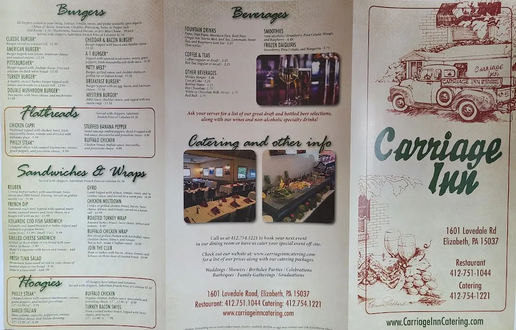 Menu_Carriage Inn Restaurant and Catering_Elizabeth, PA_image_old_1