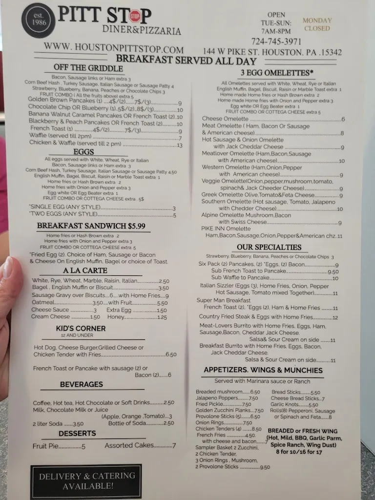 Menu_Pitt Stop_Houston, PA_image_old_1