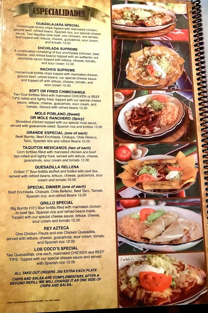 Menu_Rey Azteca_State College, PA_image_old_3