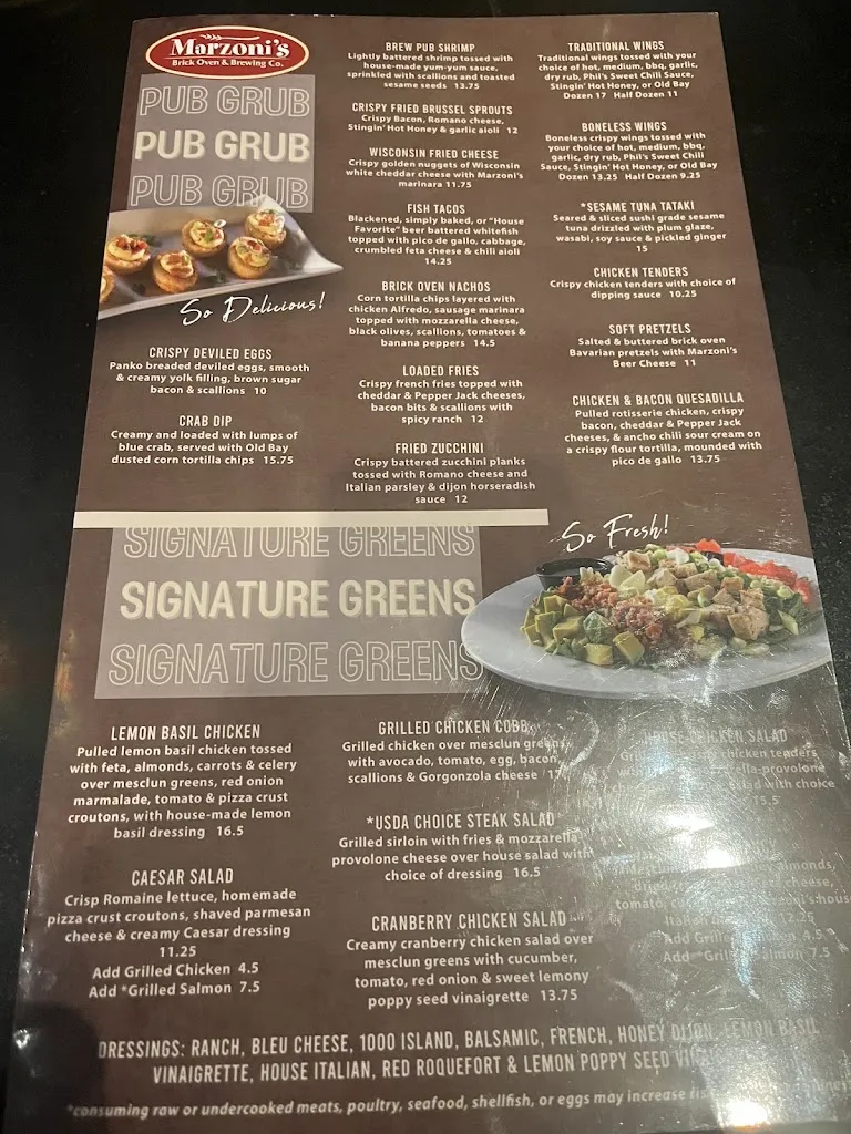 Menu_Marzoni’s Brick Oven & Brewing Co._State College, PA_image_old_1