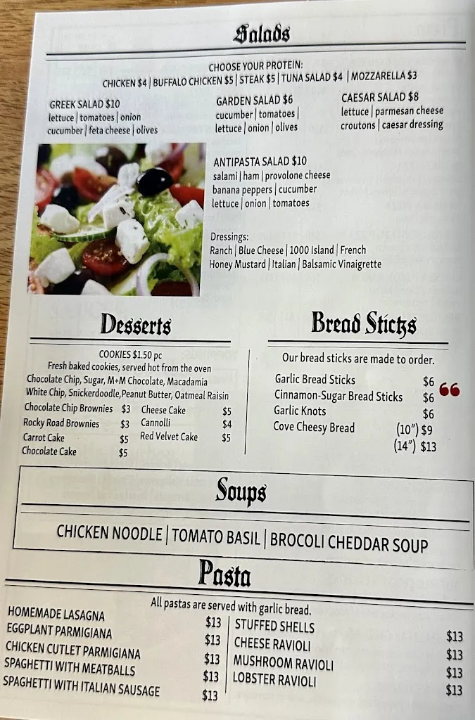 Menu_The Cove New York Style Pizzeria_Squirrel Dr, State_image_old_1