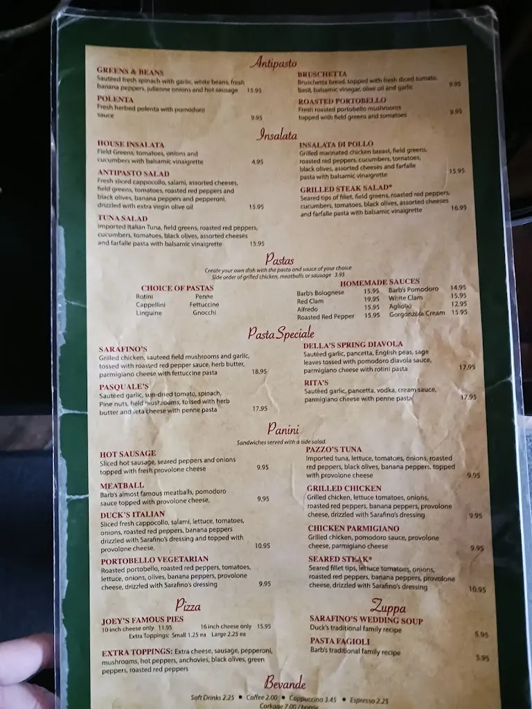 Menu_Sarafino's Homestyle Italian_Pittsburgh, PA_image_old_2