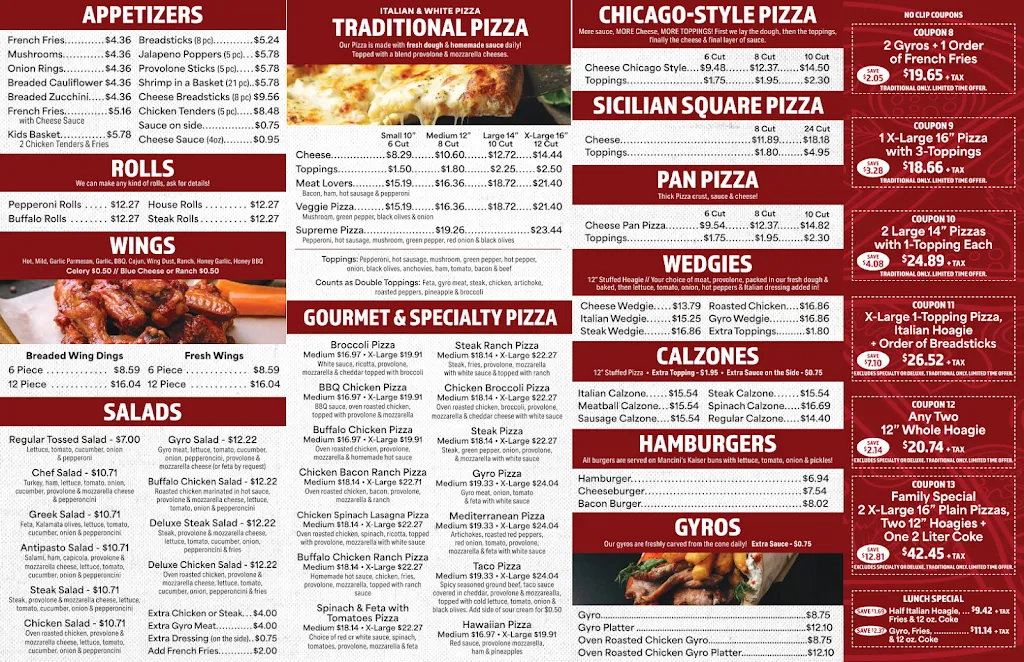Menu_Portofino's Pizza & Pasta_Crafton, PA_image_old_1