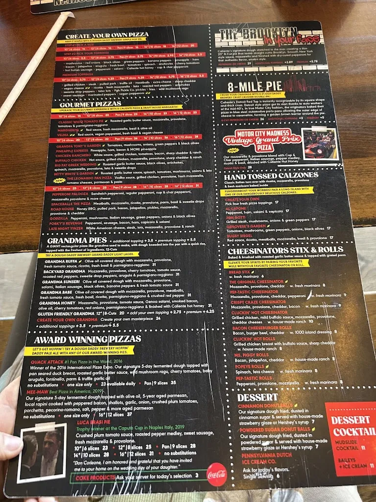 Menu_Caliente Pizza & Draft House - Crafton_Pittsburgh, PA_image_old_1