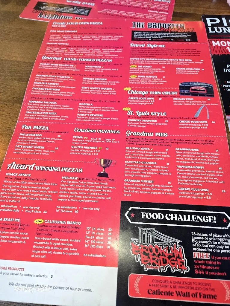 Menu_Caliente Pizza & Draft House - Crafton_Pittsburgh, PA_image_old_3